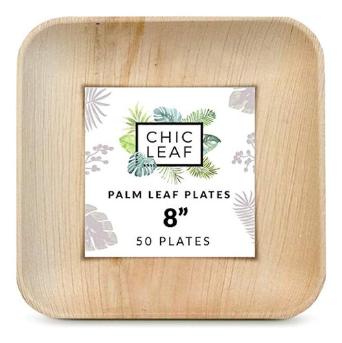 Chic Leaf Platos De Hoja De Palma Platos De Bambú Desechable