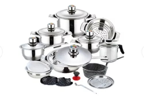 Juego Ollas Acero Quirurgico Bateria Cocina 12pz Hoffman - Megatronics  Electrodomésticos