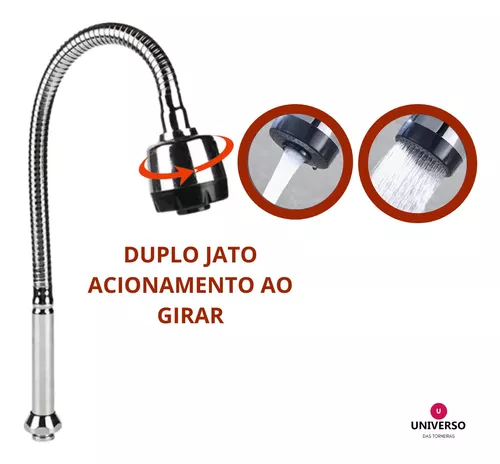 Torneira Cozinha Gourmet Metal 3/4 Robusta 1/4 Volta Flexivel Giratoria  Universo Das Torneiras