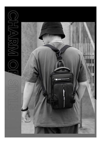 Mochila De Ombro Preta Impermeável Casual Elegante