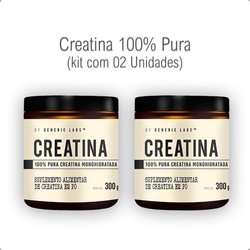 Kit Com 02 Creatina Monohidratada De 300g 100% Pura ( 600g )