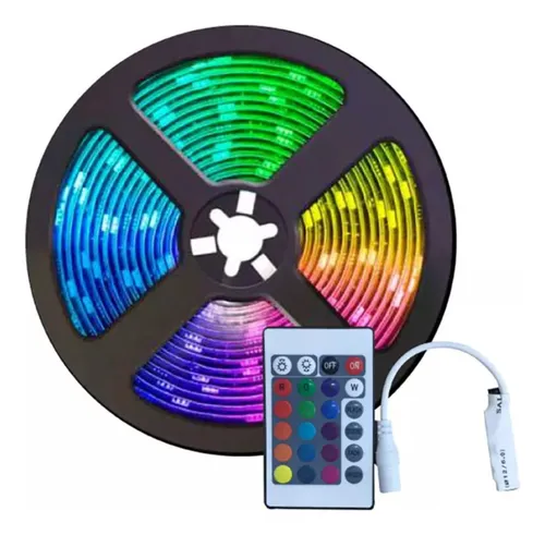 Cinta Led Mercury Rgb 5050 / 5m Con Adaptador + Control