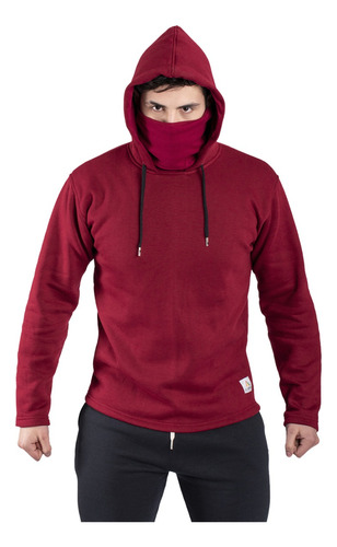 Buzo Capucha Barbijo Hombre Slim Fit Hoodie Camperas A29