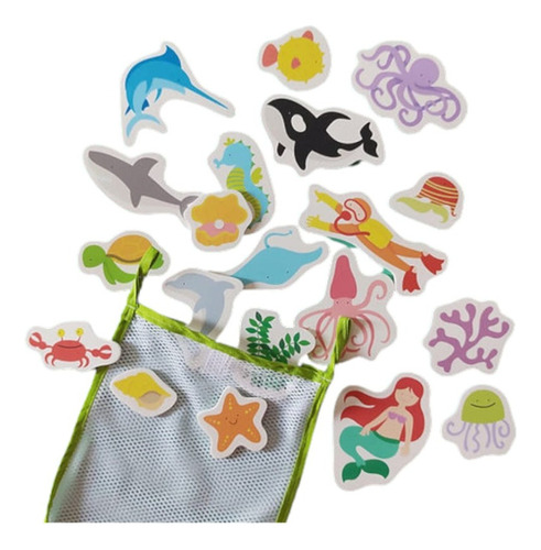 Animales Oceano Mar Agua Goma Eva Bolsa Red Juego Didáctico