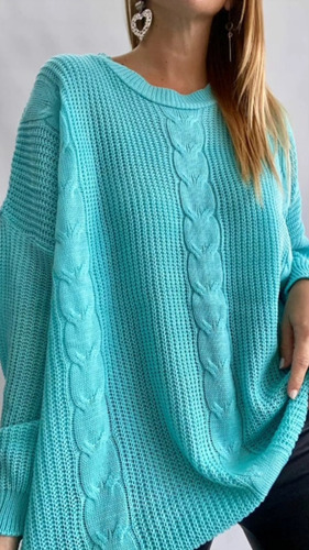 Sweater Lana Acrílica Oversize De Mujer Otoño/invierno 