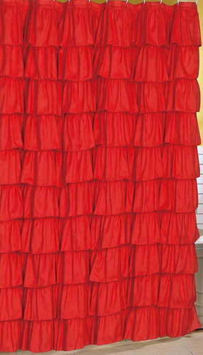 Spring Design Cortina Ducha Flamenca Volante Rojo