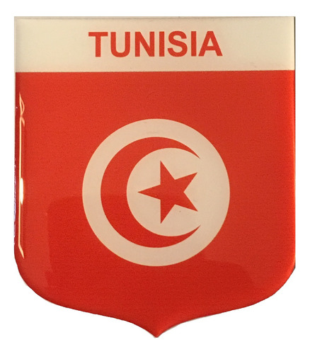 Adesivo Resinado Em Escudo Da Bandeira Da Tunísia