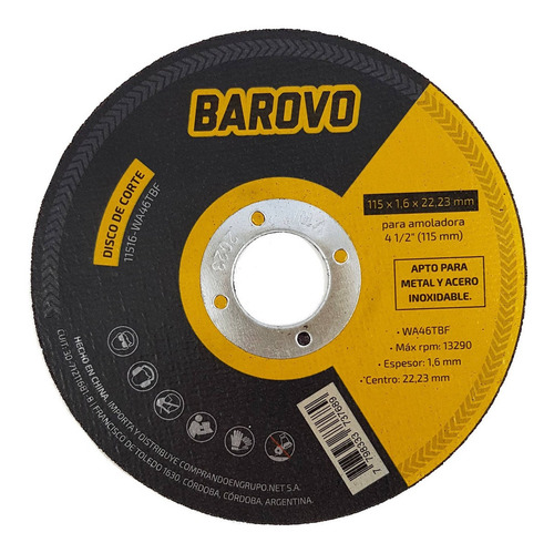 Imagen 2 de 3 de Disco De Corte Metal Amoladora 115 X 1,6 Mm 20 Unidades