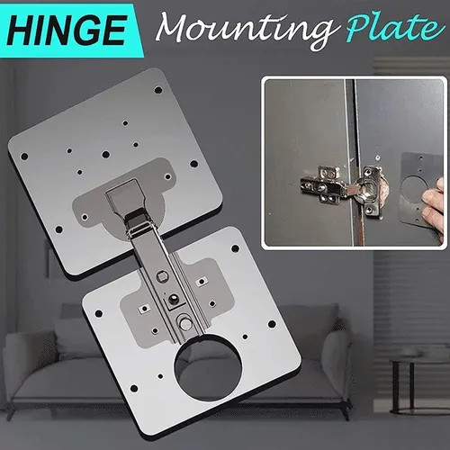 Par De Placa De Reparacion Bisagra Mueble Tornillos Puerta
