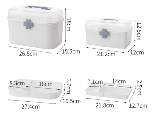 Caja De Almacenamiento De Medicamentos 21,2x12x12,5 Cm