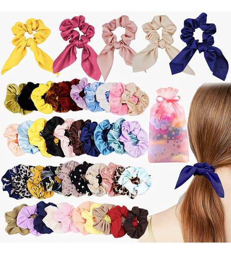 45pcs Ligas Para Cabello, Scrunchies Para Cabello Y Cabello