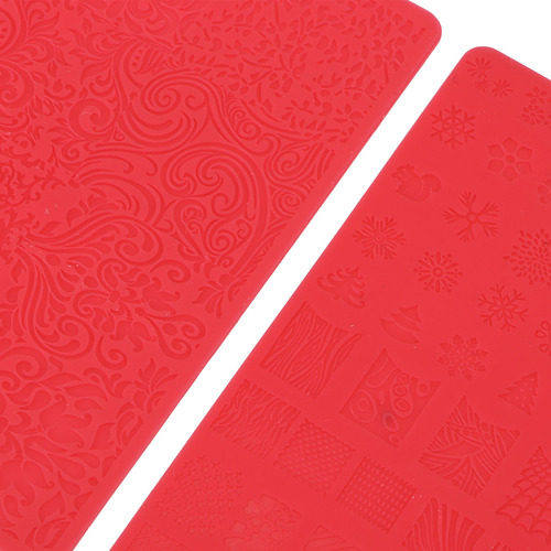 Plantilla Para Impresión De Uñas, 4 Piezas, 3d Relief Salon