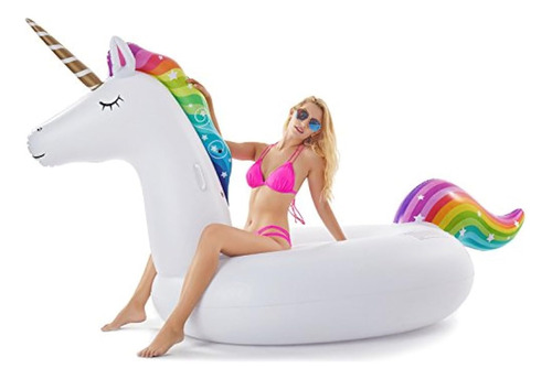 Jasonwell - Flotador Inflable Gigante De Unicornio Para Pisc