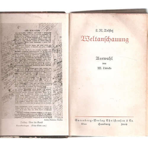 Weltanschauung L. Tolstoi, W. Lüdtke, Gutenberg 1928