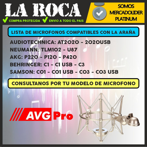 Imagen 4 de 10 de Araña Shockmount Soporte Para Microfono Condenser Cuotas