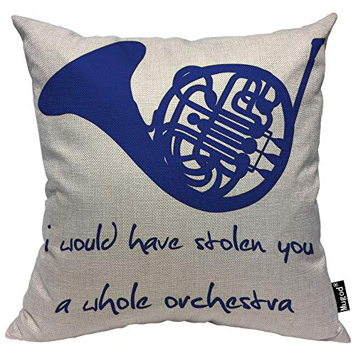 Funda De Almohada Blue French Horn Cita  Te Habría Rob...