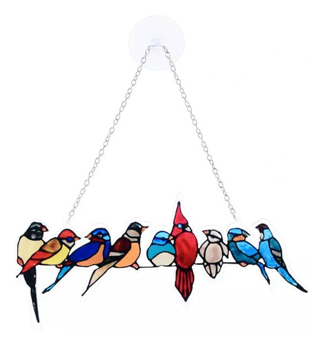 Colgante De Pared Para Ventana, Diseño De Pájaros Con Dibujo