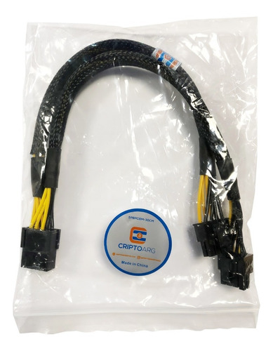 Imagen 3 de 4 de Splitter Mallado Largo 30 Cm Pcie 8 Pin A Pci-e 2x8 Pin 6+2