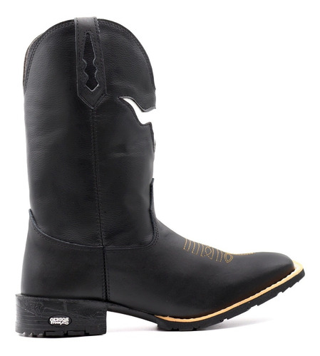 Bota Country Masculina Country Boi Vazado Café Com Brinde