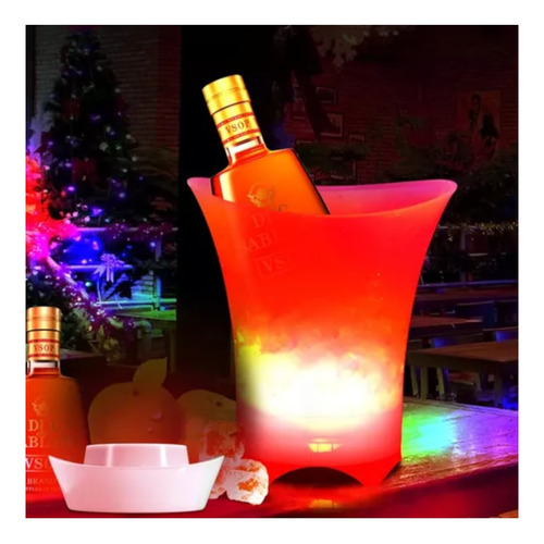 Cubitera Hielera Con Luz Led Para Fiesta Hogar Bar Eventos