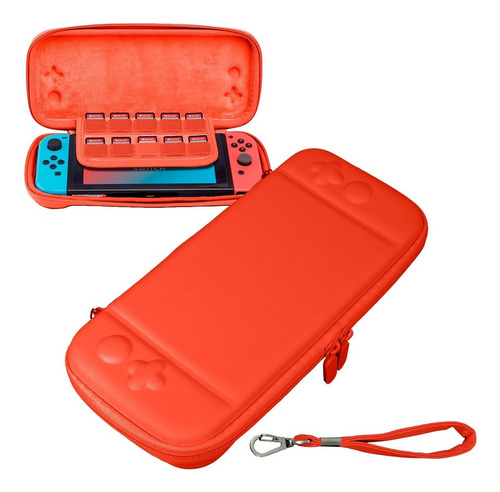 Estuche Para Nintendo Switch Consola Impermeable Resistente Color Rojo