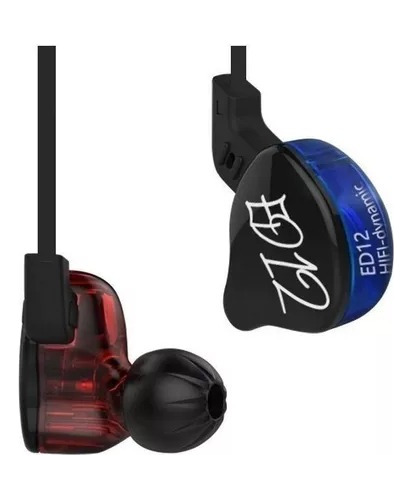 Audífonos In-ear Kz Ed12 Azul Y Rojo Sin Mic