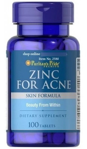 Zinco Para Acne Puritan's Pride 100 Tabletes Importado Eua