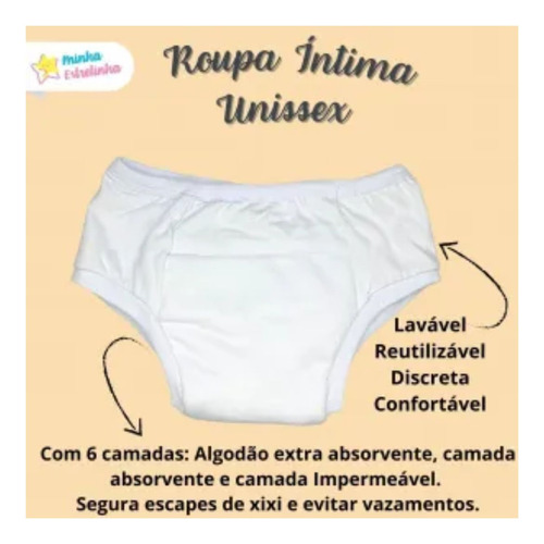 Roupa Íntima Geriátrica Unisex Segura Escapes Urina 2un Chu Tamanho Gg