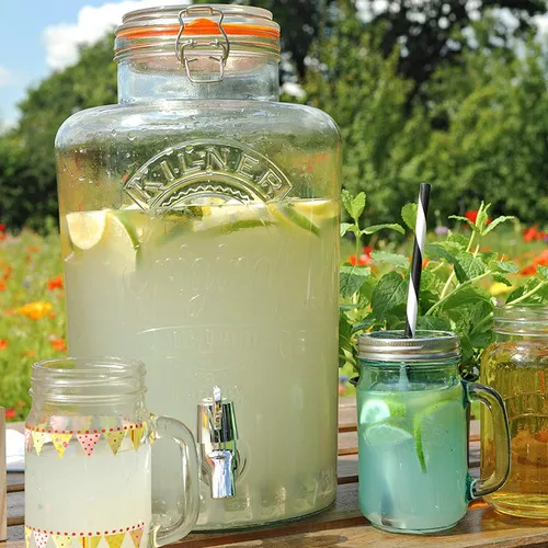 Dispensador de bebidas con grifo de kilner