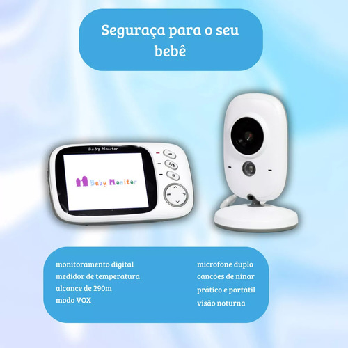 Babá Eletrônica Vb603 Sem Fio Com Câmera 110/220v Intax