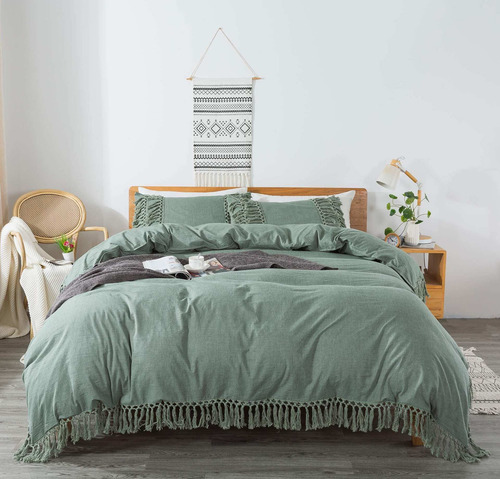 Juego De Ropa De Cama Completo Con Borlas Bohemias, Jue...