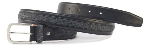 Cinturón Hombre Piel Y Textil Prada Mx 020158 Color Negro Diseño De La Tela Liso Talla 105