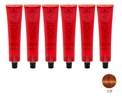 Schwarzkopf Igora Royal Kit X6 Tintura Pelo Tono 7.77 X 60gr