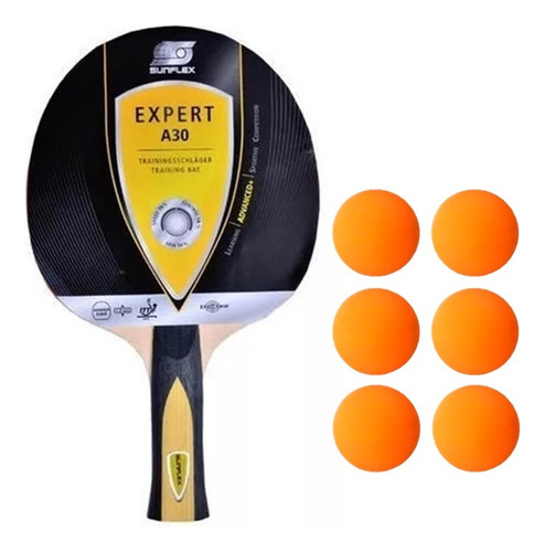 Paleta Tenis Mesa Sunflex Expert A30 + Regalos Ping Pong