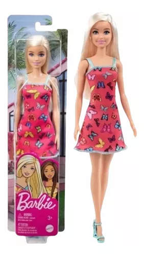 Boneca Barbie Fashion Loira Vestido Rosa Mattel Original