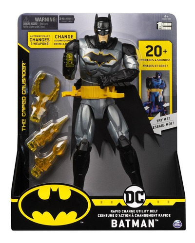 Boneco Batman Action Figure 30cm Grande 20 Frases E Sons