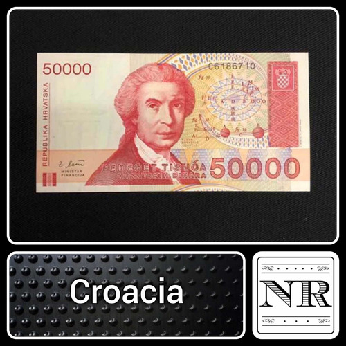 Croacia - Europa - 50000 Dinara - Año 1993 - Unc - P# 26