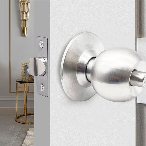 Pomo De Puerta De Acero Inoxidable Con Cerradura Y 3 Llaves