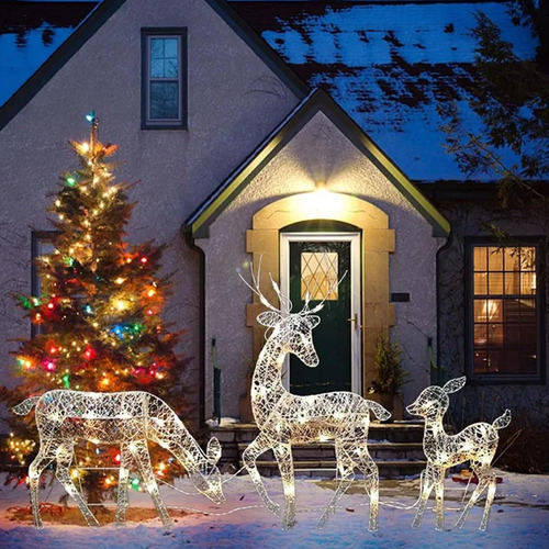Reno Navideño, Paquete De 3 Adornos De Bricolaje Con