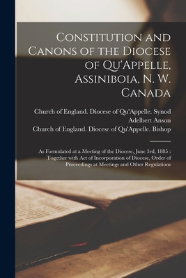 Libro Constitution And Canons Of The Diocese Of Qu'appell...