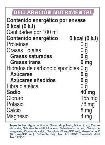 Suero Electrolife Sabor Uva Zero 6 Pzs De 625 Ml C/u