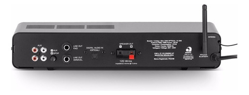 Amplificador Receiver Para Som Ambiente Frahm Slim Usb 2200 Cor Preto Potência de saída RMS 120 W