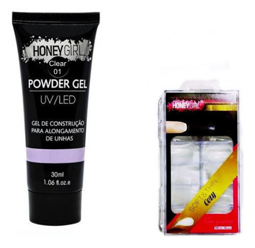 Molde Tips F1 Polygel Clear 01 Honey Girl 30ml