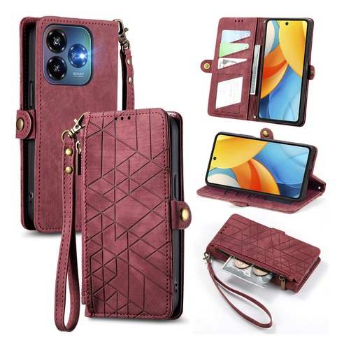 Funda De Piel Tipo Cartera Con Ranura Para Teléfono Zte Nubia V70 Max