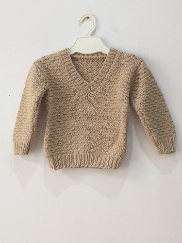 Sweater Beige Artesanal Talle 6/9 Meses