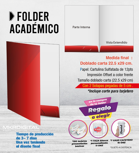 Carpeta-folder Mod. Academico Personalizado Mil Pzs