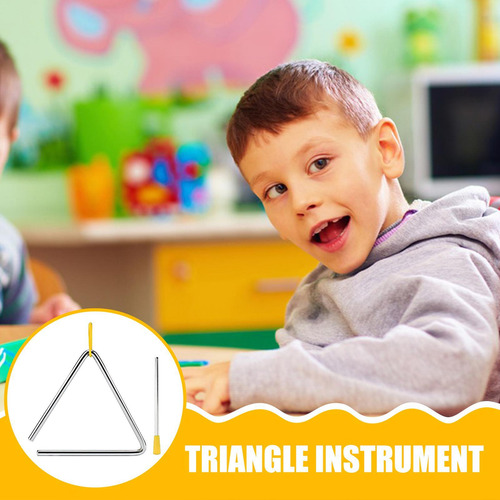 Triángulos De Acero Rítmico Percusión Manual Triangular Bati