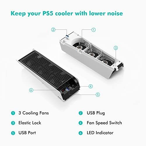 Imagen 7 de 7 de Cooler Fan Para Playstation 5 Edicion Digital Blanco