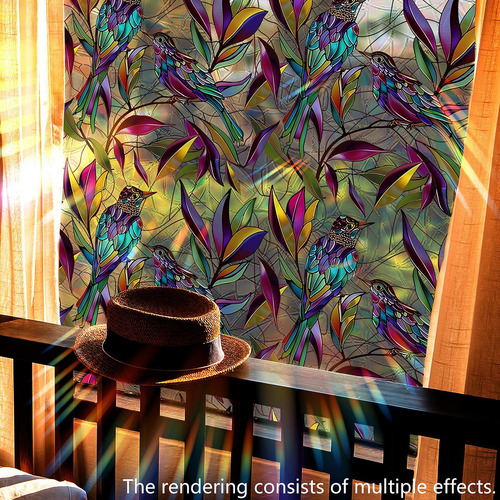 Película De Vidrieras De La Ventana De Vidrio Colorido Sala