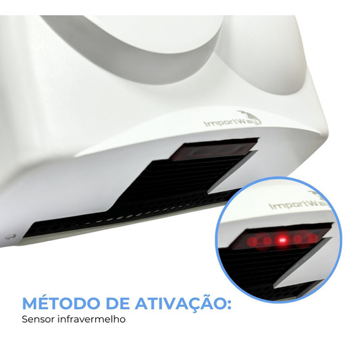2 Secadores De Mãos Automático 16 M/s Banheiro Alto Fluxo